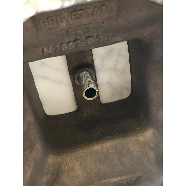 Pair of Italian Louis XIV Brevetto Marble Candelabras/Unlacquered Brass For Sale - Image 9 of 10