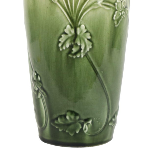 Art Nouveau French Majolica Vase by Gustave De Bruyn, 1890s For Sale - Image 11 of 16
