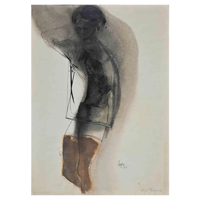 Hugo Pereyra, Portrait of Boy, Original Drawing, 1964 For Sale