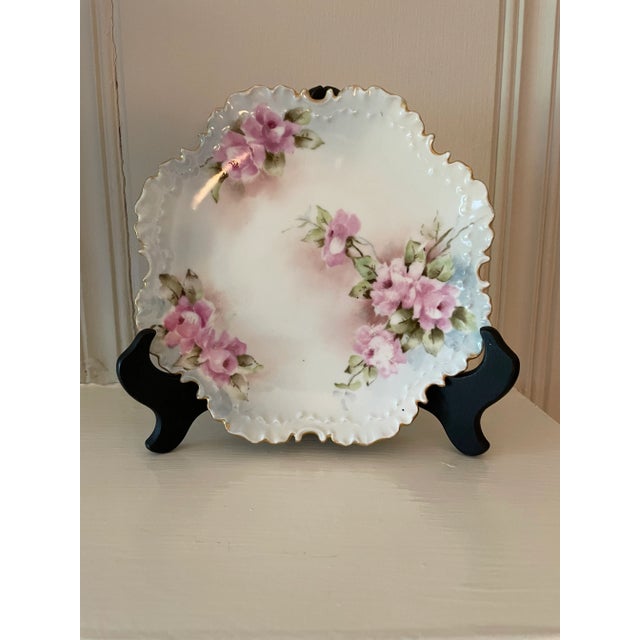 Late 20th Century R.C. Monbijou, Bavarian Rosenthal Plates Hand Painted Flowers Gilt Signed - Set of 4 For Sale - Image 10 of 13