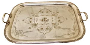 Large French Silver Plated Tray by Lame & Lacroix, 1920