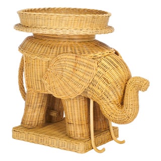 Balford Elephant Rattan Accent Table in Natural For Sale