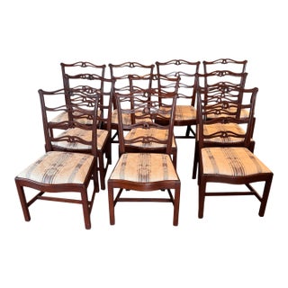 Late 19th Century Set of 10 Mahogany Dining Chairs For Sale