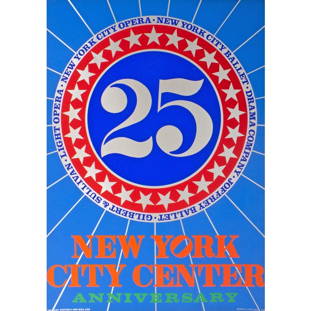 A 1968 New York City Center serigraph poster designed by American artist Robert Indiana (1928-2018) to commemorate the...