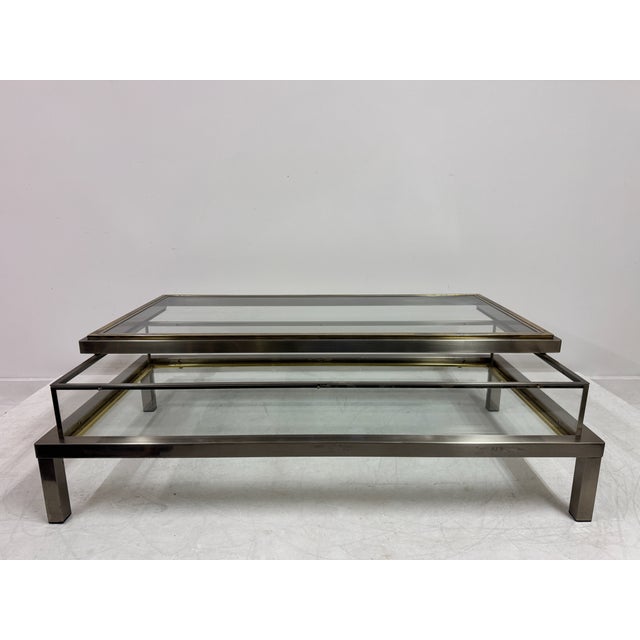 Silver Sliding Top Vitrine Coffee Table, 1970s For Sale - Image 8 of 17