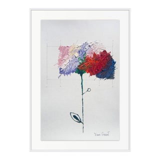 Cy Twombly Inspired High-End Framed Organic Modern Original Floral Painting by Diane Grant / Contemporary Herbarium For Sale