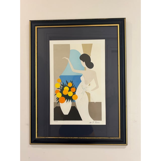 Maria Theresa Torres, Female Figure with Flowers, 1980s, Lithograph For Sale - Image 13 of 13