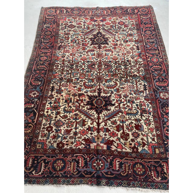 Blooming Jungle Heriz With Duel-finials Rug - 7.2 X 10.4 For Sale - Image 12 of 12