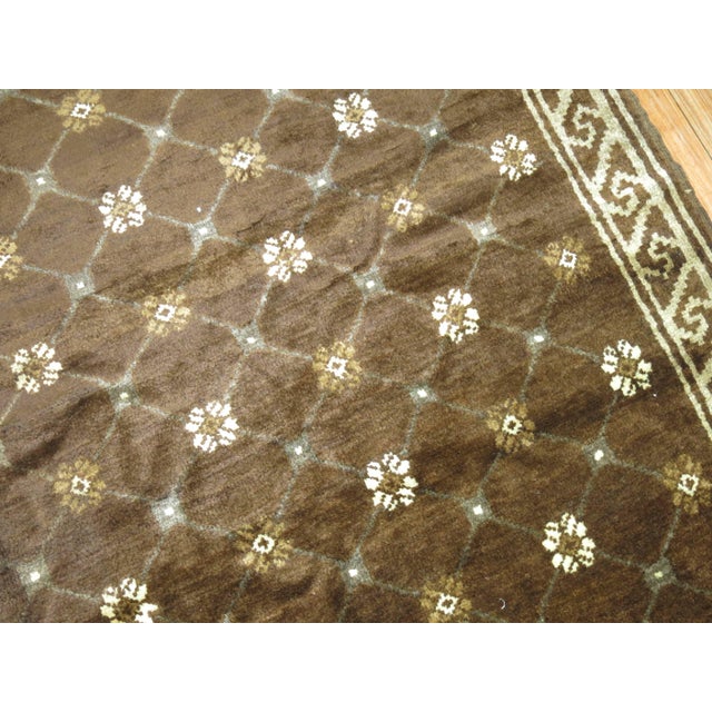 Chocolate Brown Vintage Turkish Rug For Sale In New York - Image 6 of 6