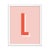 Alphabet Series in Pink, Letter L by Pencil & Paper in White Frame, XS Art Print For Sale