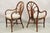 Item: Vintage Bentwood Rattan Hollywood Regency Fan Back Dining Chairs - Set of 4 Age: Late 20th Century Measurements: 36"...