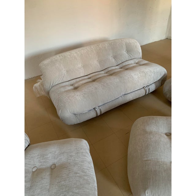 Ivory Soriana Living Room Set by Afra and Tobia Scarpa for Cassina, Set of 4 For Sale - Image 8 of 13