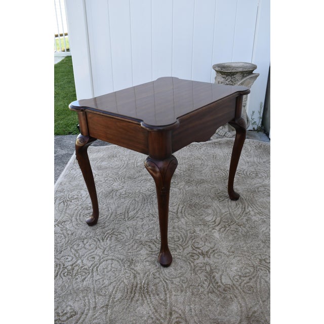 Wood Vintage Harvest House Cherrywood Queen Anne Style Side Table W/Drawer For Sale - Image 7 of 12