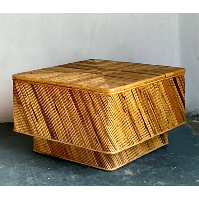Mid-Century Modern Vintage Boho Pencil Reed Coffee Table For Sale - Image 3 of 11