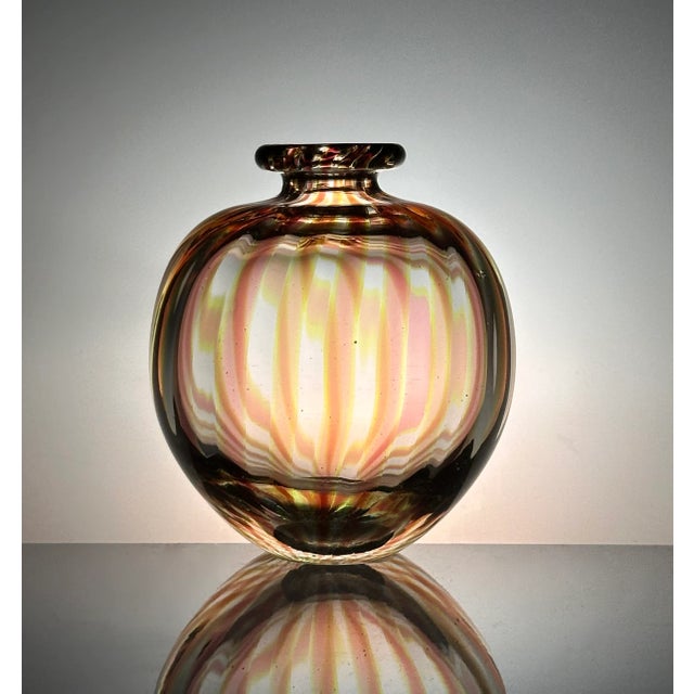 Early Studio Glass Art Vase by Tchai Munch for Ebeltoft Glas, Denmark 1980s For Sale - Image 14 of 14