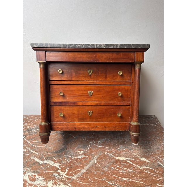 Mid 19th Century Miniature French Empire Marble Top Commode For Sale - Image 4 of 10