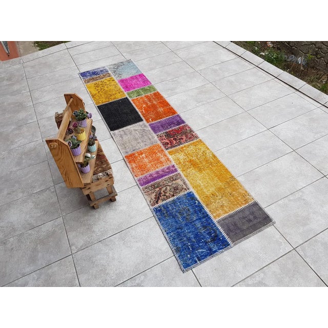 Textile Oushak Vintage Bohemian Runner For Sale - Image 7 of 10