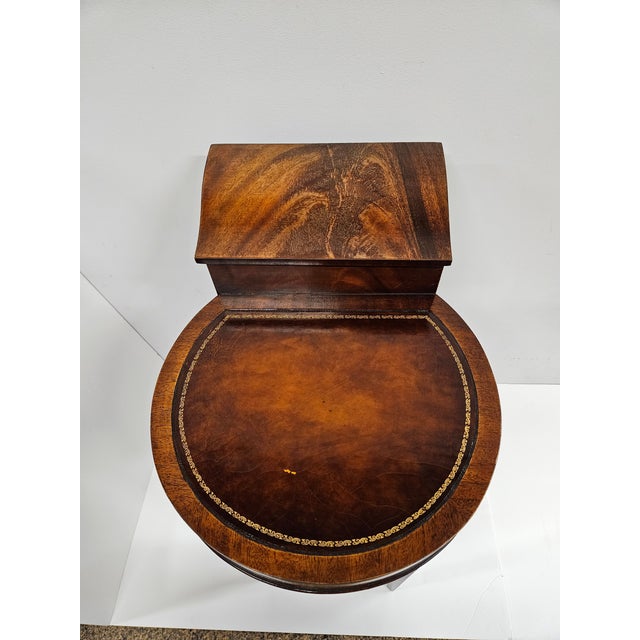 Mahogany Leather Top Weiman Side Table For Sale - Image 9 of 12