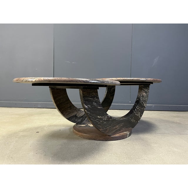 Mid-Century Modern Vintage Two-Tier Marble Coffee Table, 1970s For Sale - Image 3 of 12