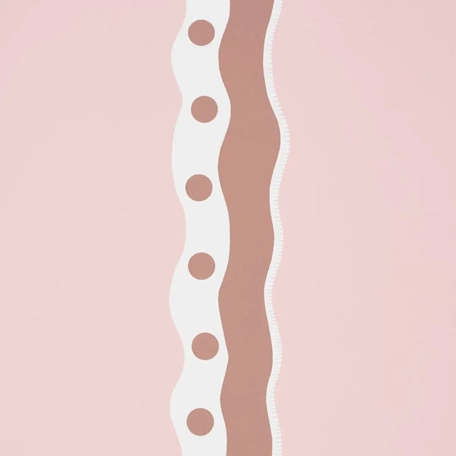 Contemporary SAMPLE - Schumacher Rousseau Stripe Wallpaper In Cocoa & Blush For Sale - Image 3 of 5
