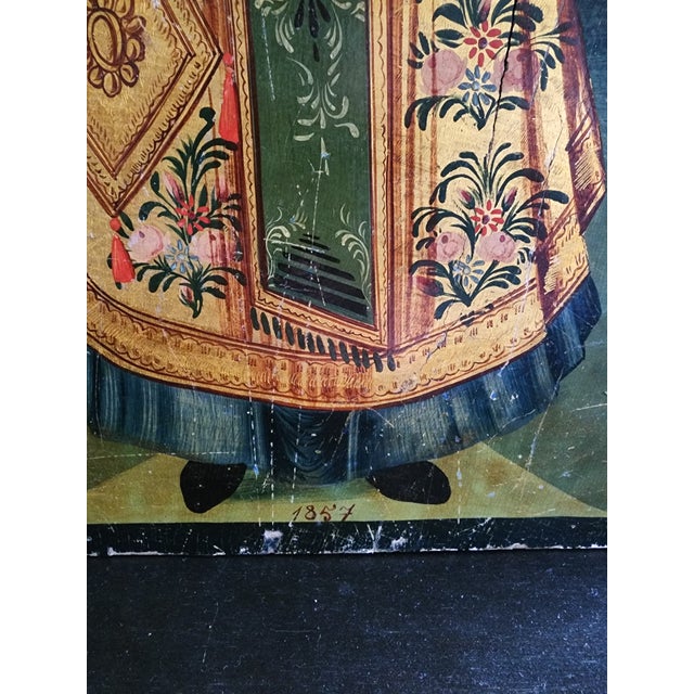 Gold Antique Orthodox Painting of Saint Haralambos For Sale - Image 8 of 9