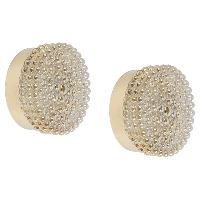 Large Amber Bubble Glass Wall Lights from Glashütte Limburg, Germany, 1970s For Sale - Image 13 of 13