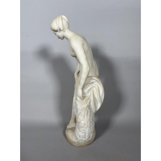 White marble sculpture Diana in the bath after Falconet (1716-1791) 18th century For Sale - Image 4 of 9