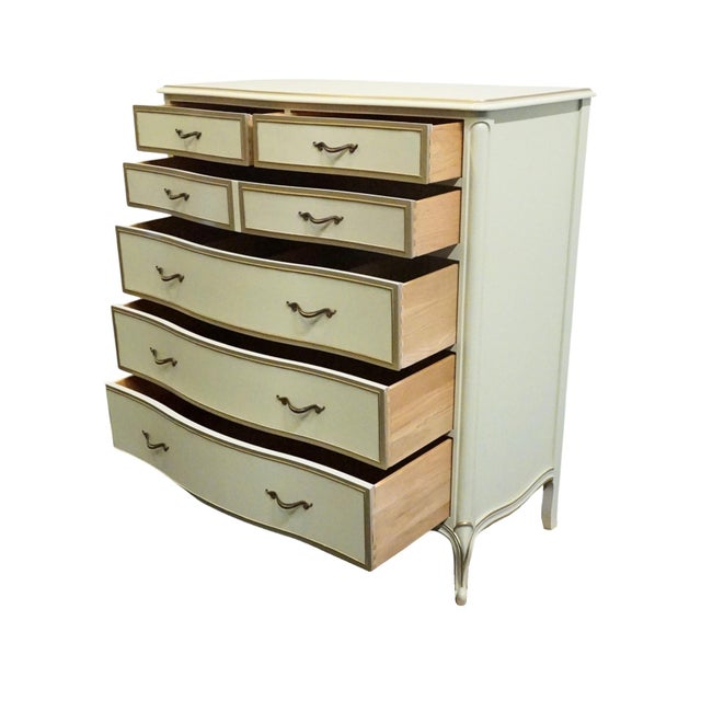 Late 20th Century Drexel Furniture Touraine Collection Custom Cream Painted Country French Provincial 42" Chest of Drawers 200-411-1 For Sale - Image 5 of 11