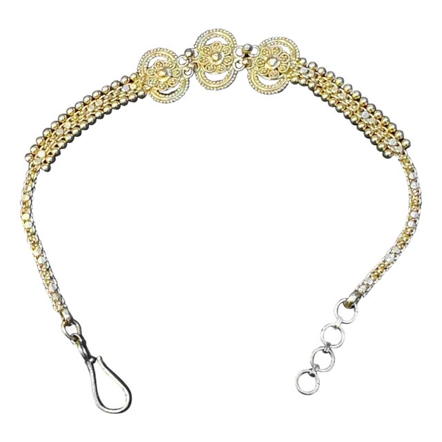 Hand Made 22 Karat Yellow Gold Solid Bracelet, 8.6 Gm, 7 Inch For Sale