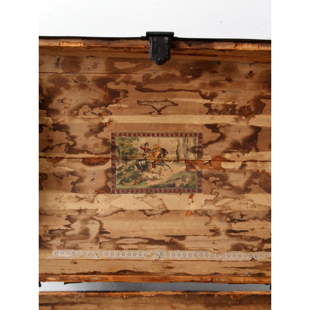 Antique Barrel Top Steamer Trunk For Sale - Image 16 of 16