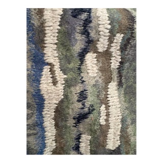 Donghia Bark Dark Blue Embroidered Fabric 11 Yards For Sale