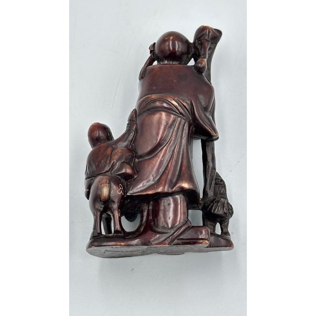 Antique Chinese Carved Soapstone Shou Deity of Prosperity and Longevity For Sale - Image 10 of 10
