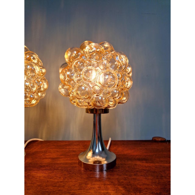 Bubble Glass Lamps by Helena Tynell for Glashütte Limburg, 1970, Set of 2 For Sale - Image 16 of 18