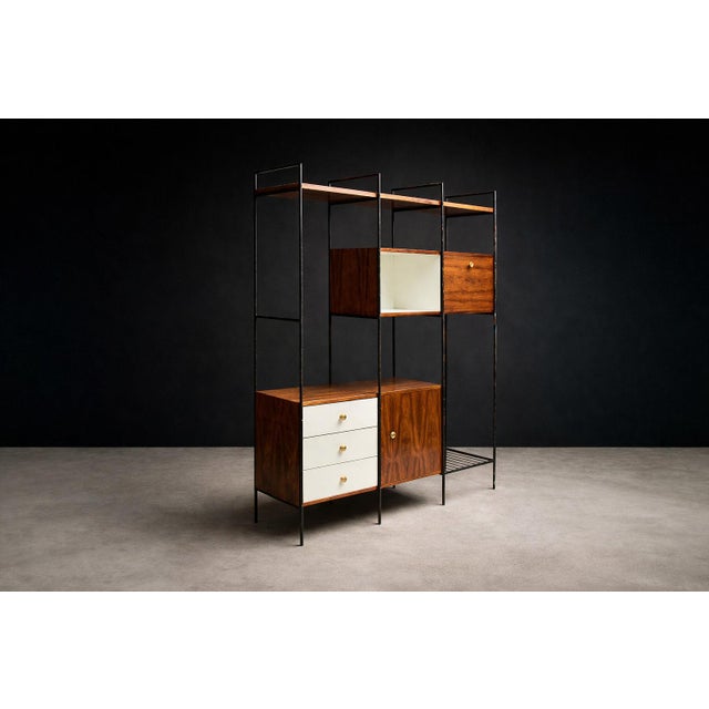Brown “Mf 710” Modular Bookshelf in Rosewood & Metal, Geraldo De Barros for Unilabor, Brazil, C. 1955 For Sale - Image 8 of 14