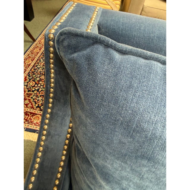 Nathan Anthony Bespoke Slope Arm Sofa, Navy For Sale - Image 4 of 12