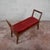 Small Wooden Bench Upholstered in Red Art Deco Velvet, 1940s For Sale - Image 10 of 18