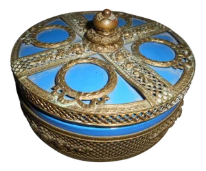 Azure Blue and Copper Overlay Box