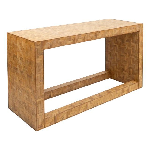 Mid-Century Console Table in Bamboo and Rattan in the style Vivai Del Sud, Italy, 1970s For Sale