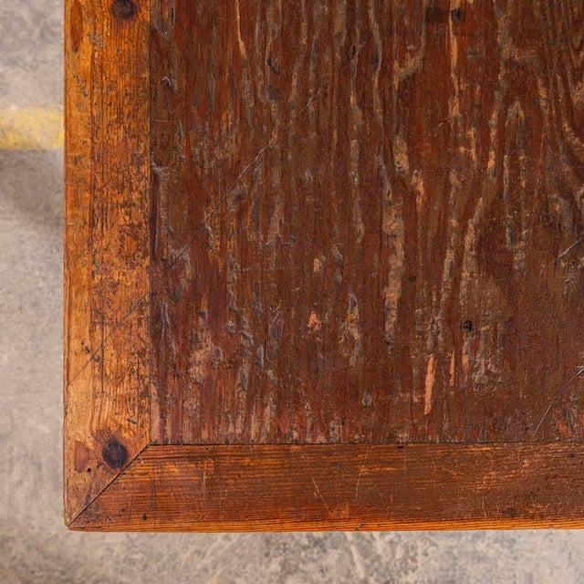 French Pitch Pine Rectangular Dining Table, 1950s For Sale - Image 10 of 11