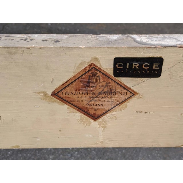 Wood Late 19th Century Antique Italian Neoclassical Style Marble Top Console by Grazioli & Gaudenzi Milano For Sale - Image 7 of 12