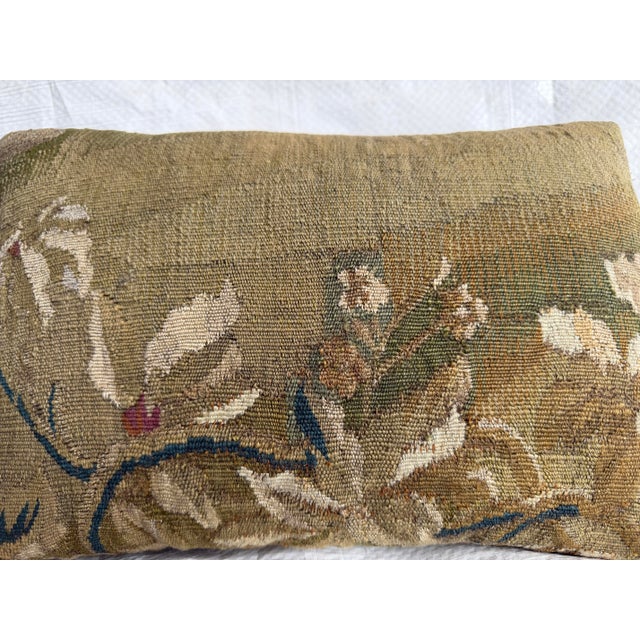 17th Century Brussels Baroque Floral Tapestry Pillow For Sale - Image 4 of 6
