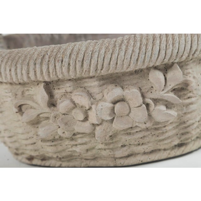 Late 20th Century Cast Cement Garden Basket, 20th Century For Sale - Image 5 of 11