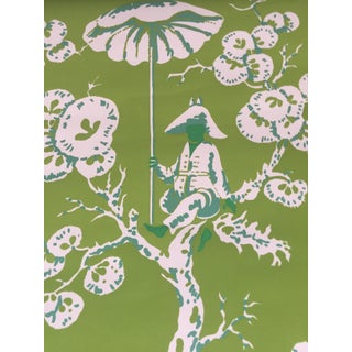 Meg Braff "Up a Tree" Green Wallpaper - Set of 3 For Sale