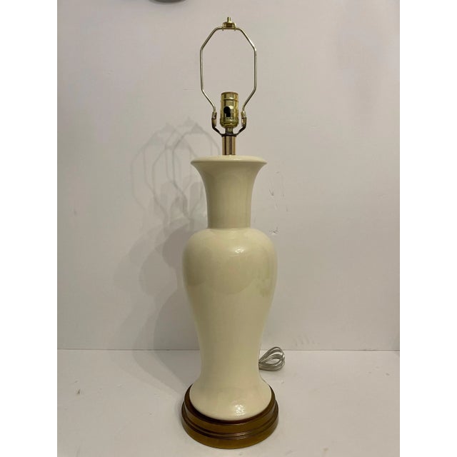 Ginger Jar Form Table Lamps On Patinated Bases - a Pair For Sale - Image 4 of 10