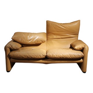 Leather Sofa Maralunga by Vico Magistretti for Cassina, Italy, 1973 For Sale