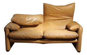 Leather Sofa Maralunga by Vico Magistretti for Cassina, Italy, 1973