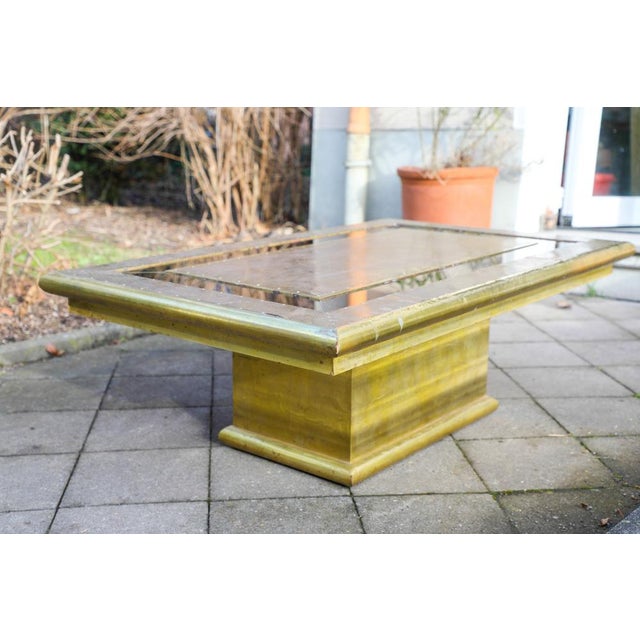 Metal Vintage Rectangular Brass Coffee Table by Rodolfo Dubarry, 1970s For Sale - Image 7 of 18