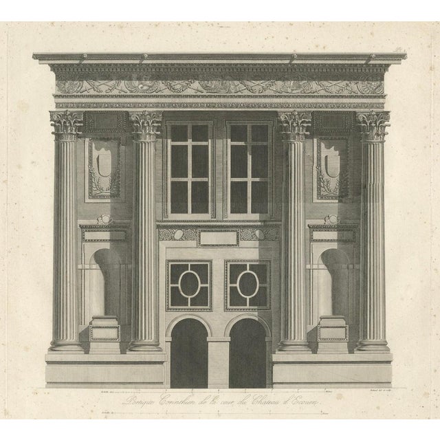Portique Corinthien du Château d’Écouen – Architectural Engraving by Louis-Pierre Baltard A finely detailed architectural...