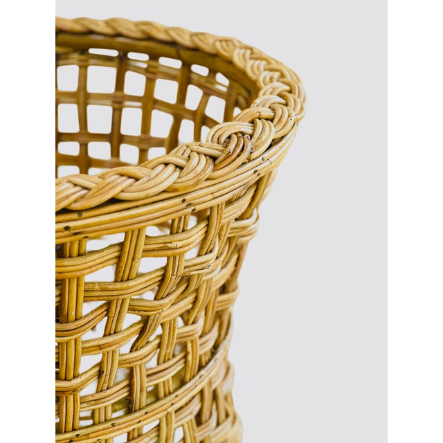 Modern Organic Bamboo/Rattan Lattice Table Base For Sale - Image 6 of 16