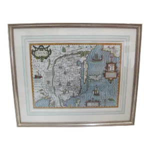 Antique 16th Century Map of China by Gerard Mercator the Great Atlas Steel Press